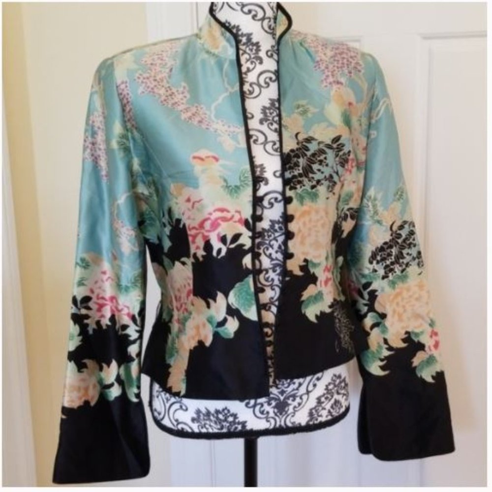 STUNNING ASIAN SILK JACKET!! | L |  EUC | GORGEOUS | JS Collections